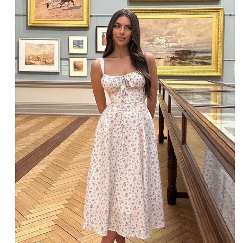 Floral Corset Midi Dress